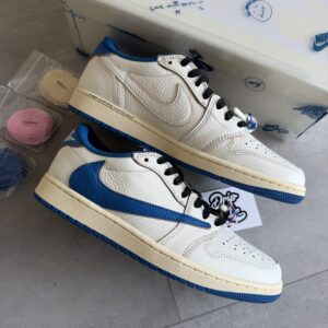 Nike Air Jordan 1 Retro Low OG SP Fragment x Travis Scott Sail Military Blue