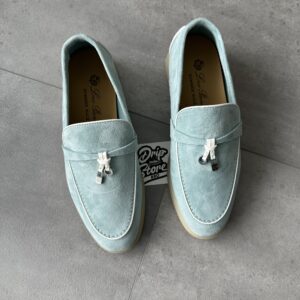 Loro Piana Summer Charms Walk Loafer Light Cyan Sapphire