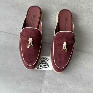 Loro Piana Charms Walk Loafer Open Azuki Red
