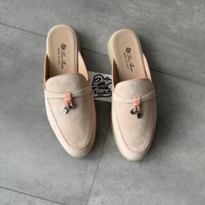 Loro Piana Charms Walk Loafer Open Sand Pink
