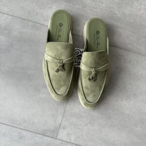 Loro Piana Charms Walk Loafer Open Green Tea