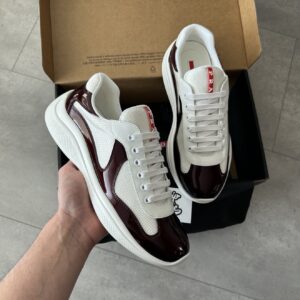 Prada America's Cup Shiny White Burgundy