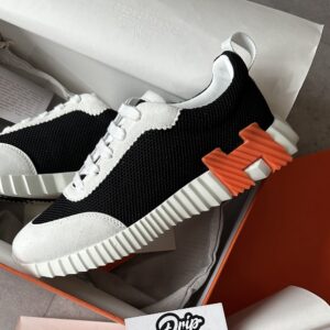 Hermès Bouncing Sneakers Black White Orange