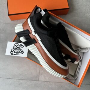 Hermès Bouncing Sneakers White Brown Stripe