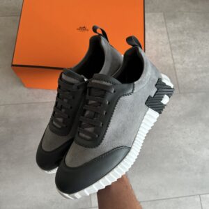 Hermès Bouncing Sneakers Grey Leather Suede