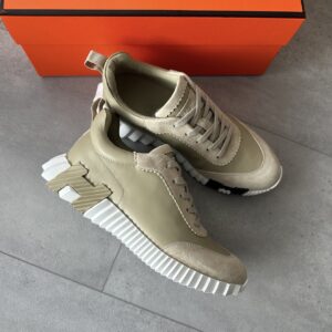 Hermès Bouncing Sneakers Light Beige Leather