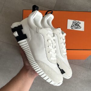 Hermès Bouncing Sneakers White Black Leather
