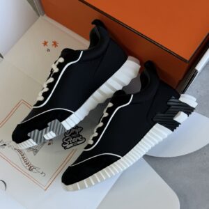 Hermès Bouncing Sneakers Black White Lines