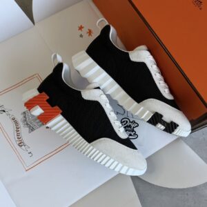 Hermès Bouncing Sneakers Black White Orange