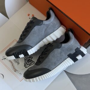 Hermès Bouncing Sneakers Grey Leather Suede