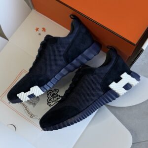 Hermès Bouncing Sneakers Blue Suede