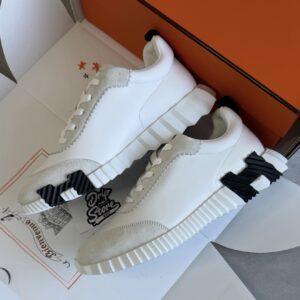Hermès Bouncing Sneakers White Black Leather