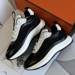 Hermès Layer Sneakers Black White