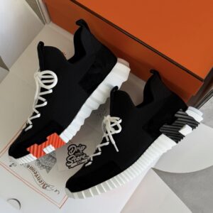 Hermès Lift slip-on Sneakers Black White Orange