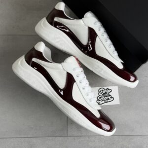 Prada America's Cup Shiny White Burgundy