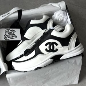 Chanel Trainers White Black White Leather