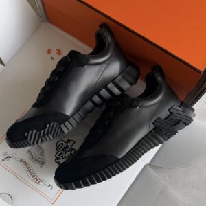 Hermès Bouncing Sneakers Black Black Leather