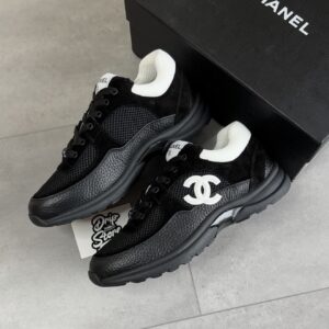 Chanel Tennis Trainers Black White - 44