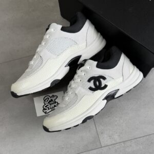 Chanel Tennis Trainers White Black