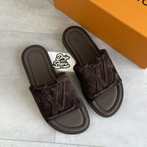 Louis Vuitton Slippers Brown Suede