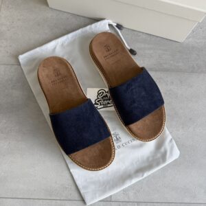 Brunello Cucinelli Sandal Blue Suede