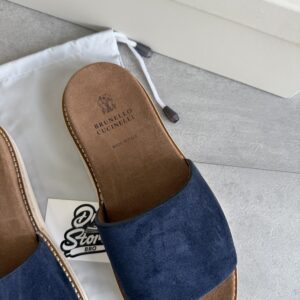 Brunello Cucinelli Sandal Blue Suede