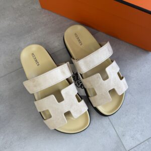 Hermès Chypre Women Beige Suede