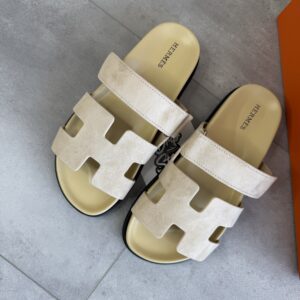 Hermès Chypre Women Beige Suede