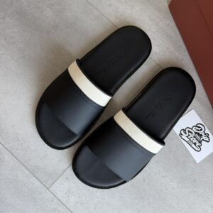 Loro Piana Slipper Black Beige Leather