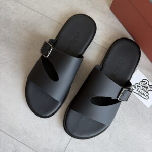 Loro Piana Slipper Black Leather