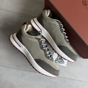 Loro Piana Weekend Walk Sneakers Beige Taupe Microfibre
