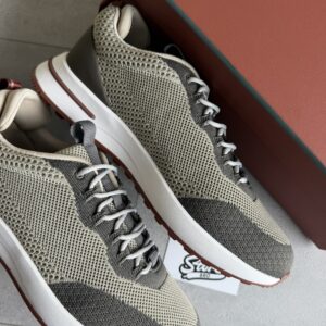 Loro Piana Weekend Walk Sneakers Beige Taupe Microfibre