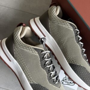 Loro Piana Weekend Walk Sneakers Beige Taupe Microfibre