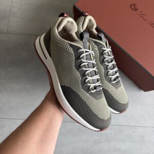 Loro Piana Weekend Walk Sneakers Beige Taupe Microfibre