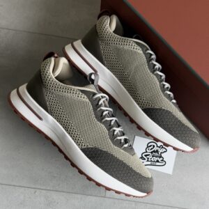 Loro Piana Weekend Walk Sneakers Beige Taupe Microfibre