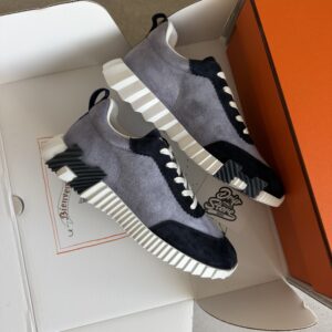 Hermès Bouncing Sneakers Blue Greyish Suede