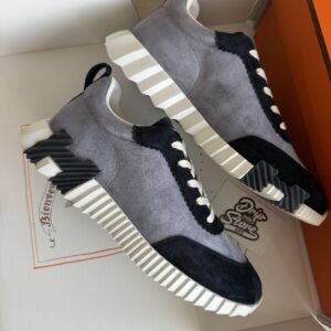 Hermès Bouncing Sneakers Blue Greyish Suede