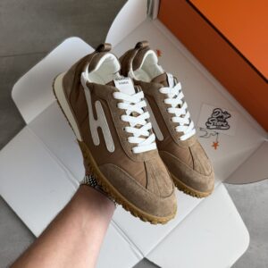 Hermès Jet Sneakers Brown White