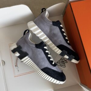 Hermès Bouncing Sneakers Blue Greyish Suede
