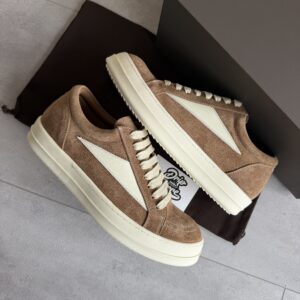 Rick Owens Vintage Suede Sneakers Light Brown White