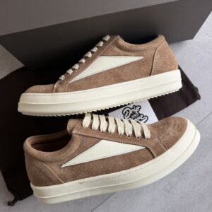 Rick Owens Vintage Suede Sneakers Light Brown White