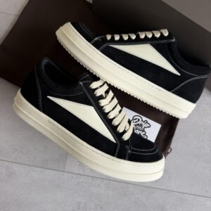 Rick Owens Vintage Suede Sneakers Black White