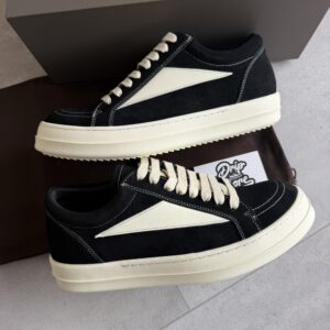 Rick Owens Vintage Suede Sneakers Black White