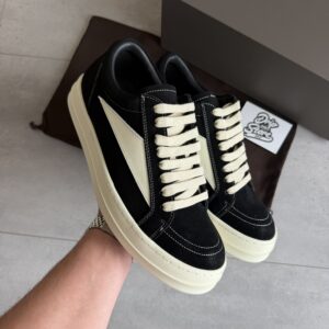 Rick Owens Vintage Suede Sneakers Black White