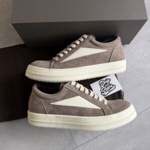Rick Owens Vintage Suede Sneakers Grey White