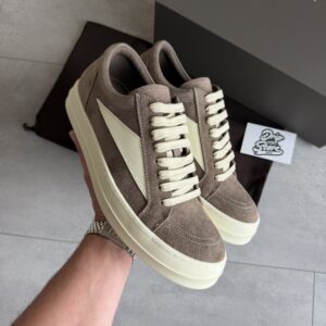 Rick Owens Vintage Suede Sneakers Grey White