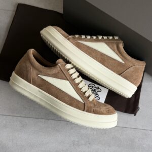Rick Owens Vintage Suede Sneakers Light Brown White