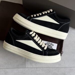 Rick Owens Vintage Suede Sneakers Black White
