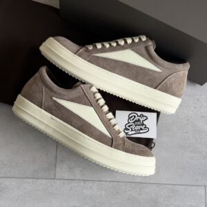 Rick Owens Vintage Suede Sneakers Grey White