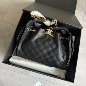 Chanel 25 Bag Black Leather Gold